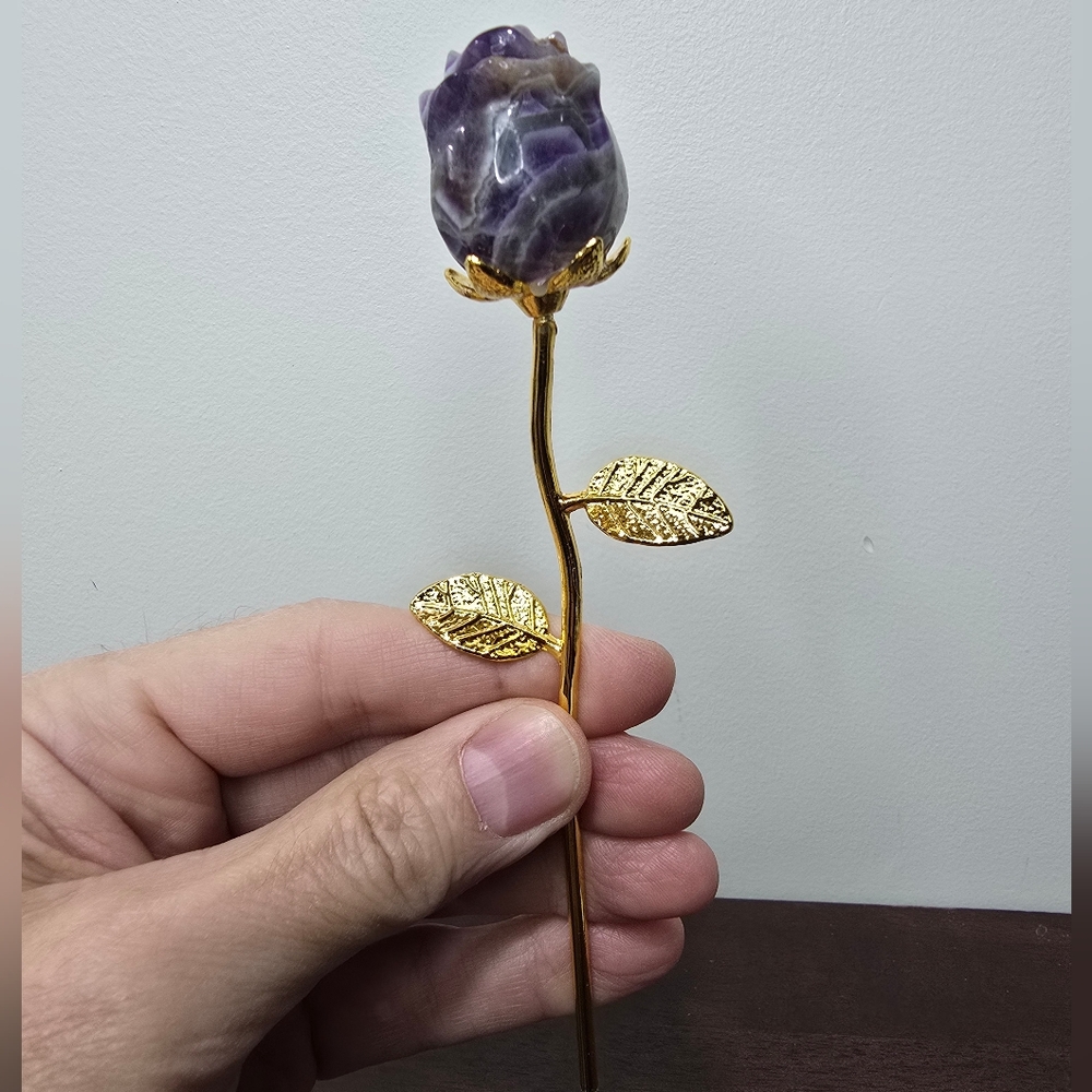 Amethyst Crystal Rose - Picture 6 of 11